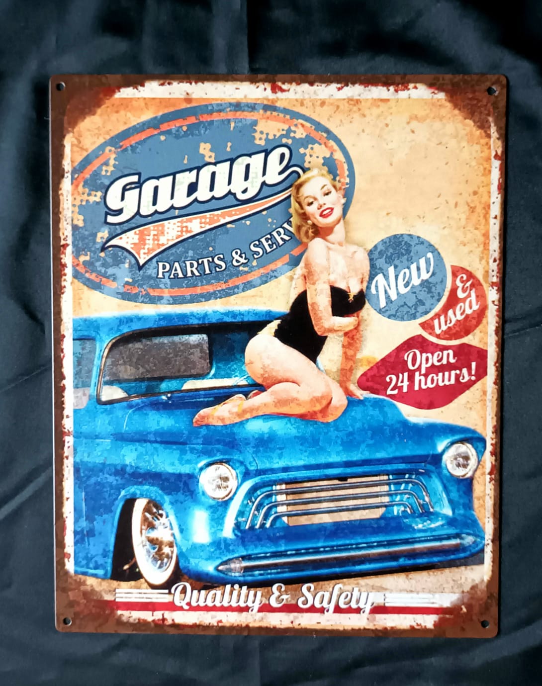 Blechschild "Garage Quality & Safety"