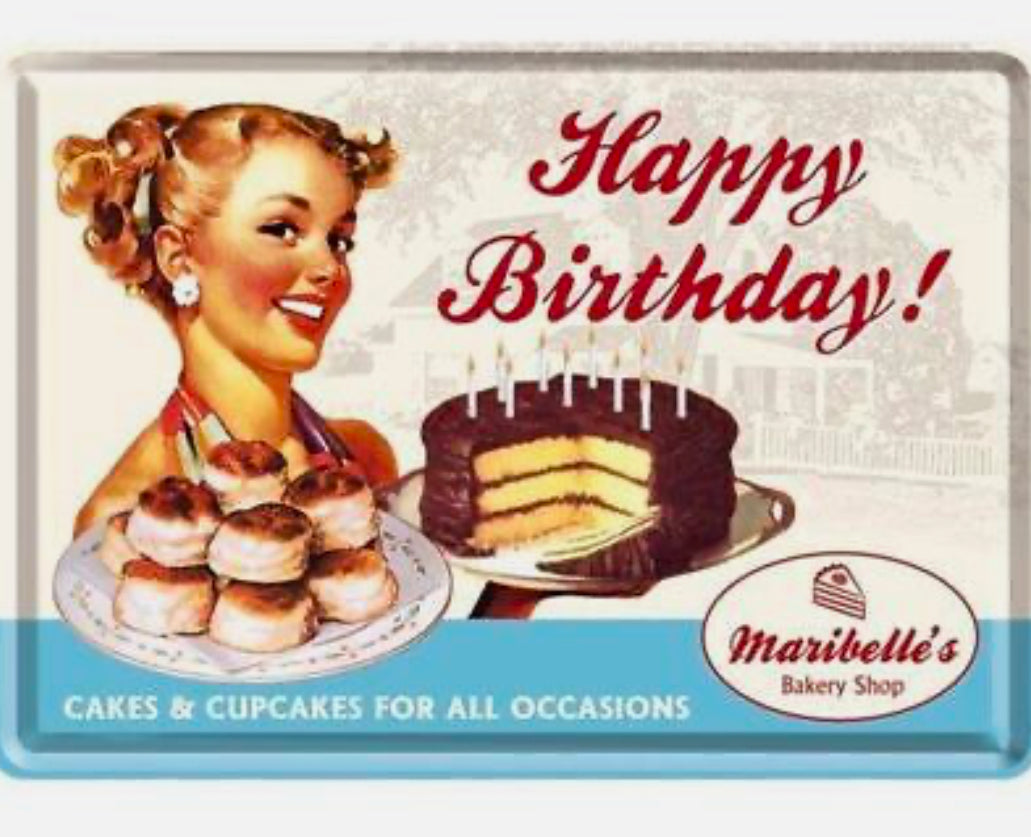 Blechpostkarte "Happy Birthday"