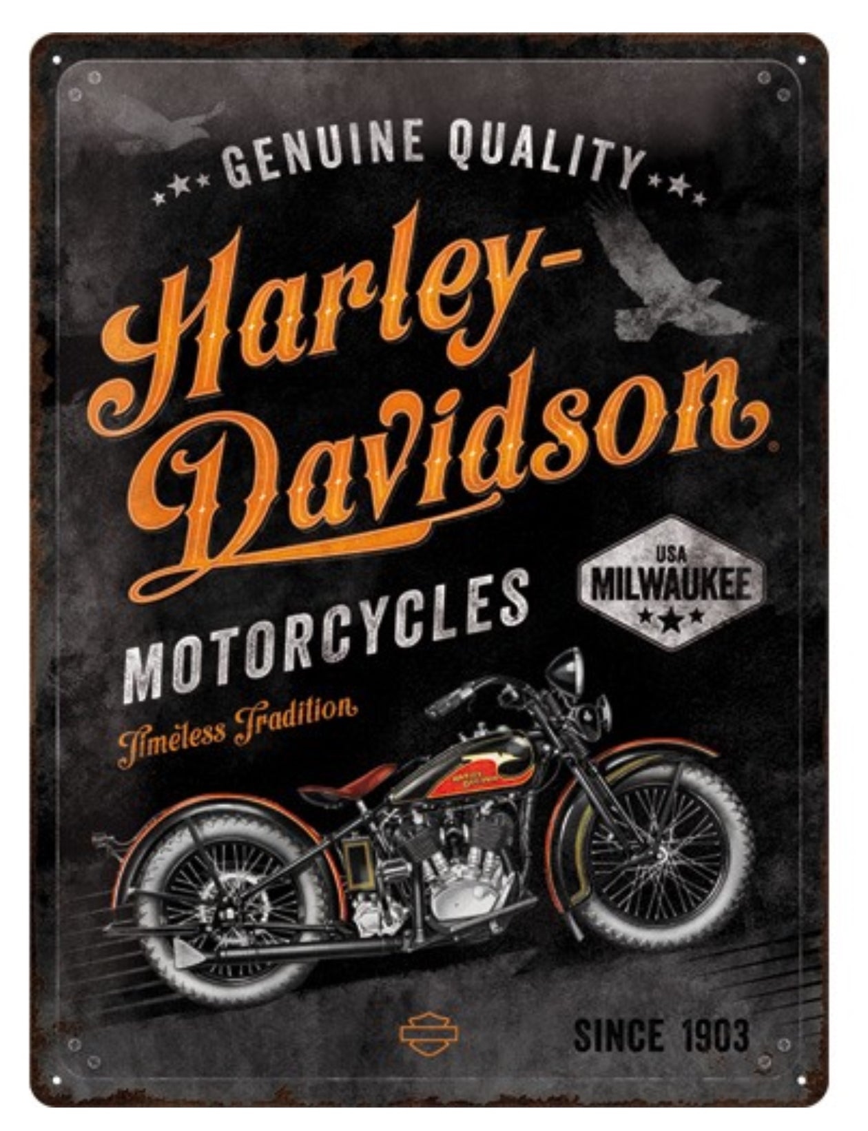 Blechschild "Genuine Quality Harley Davidson"