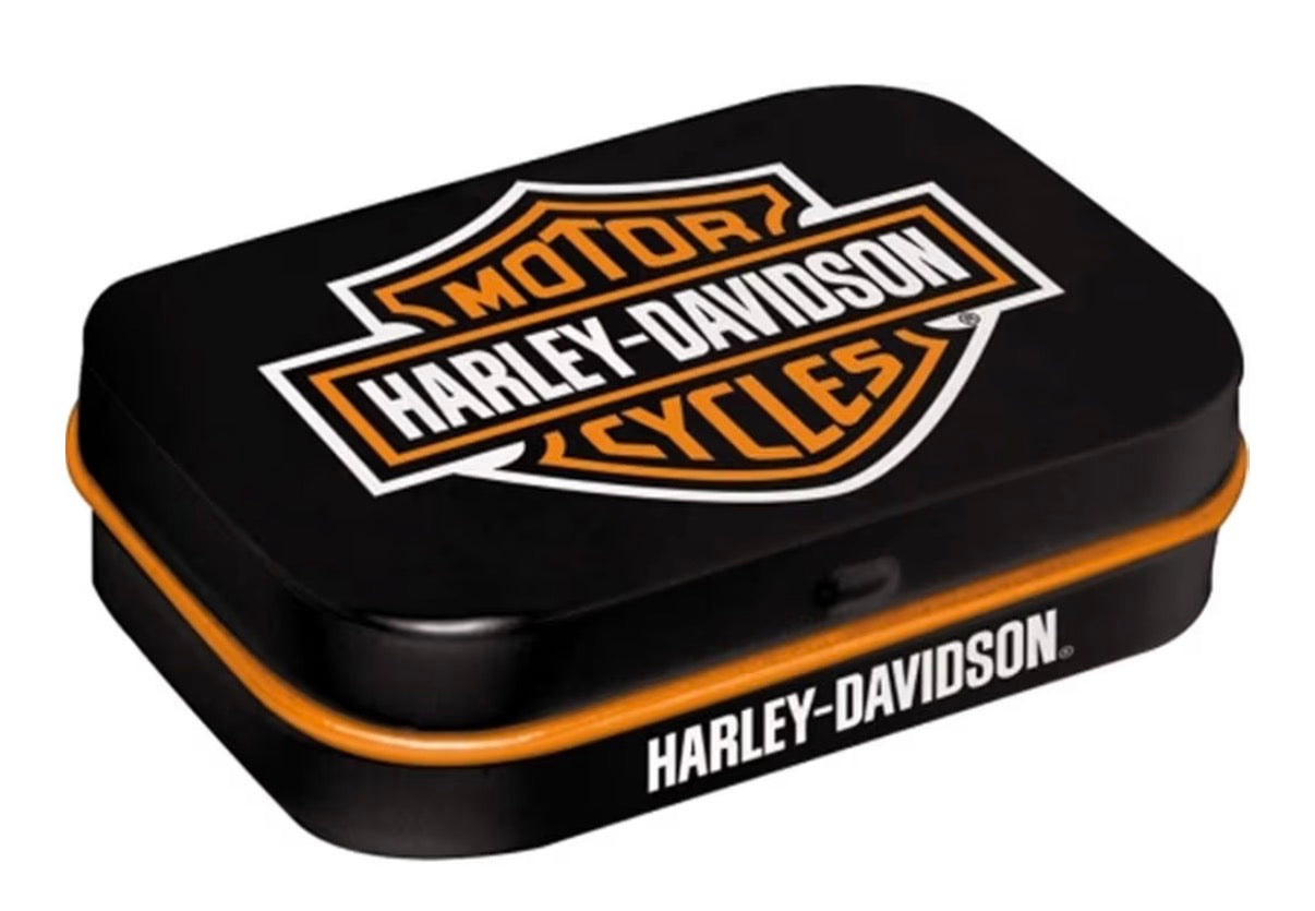 Blechdose "Harley Davidson" gefüllt mit Pfefferminzdradees