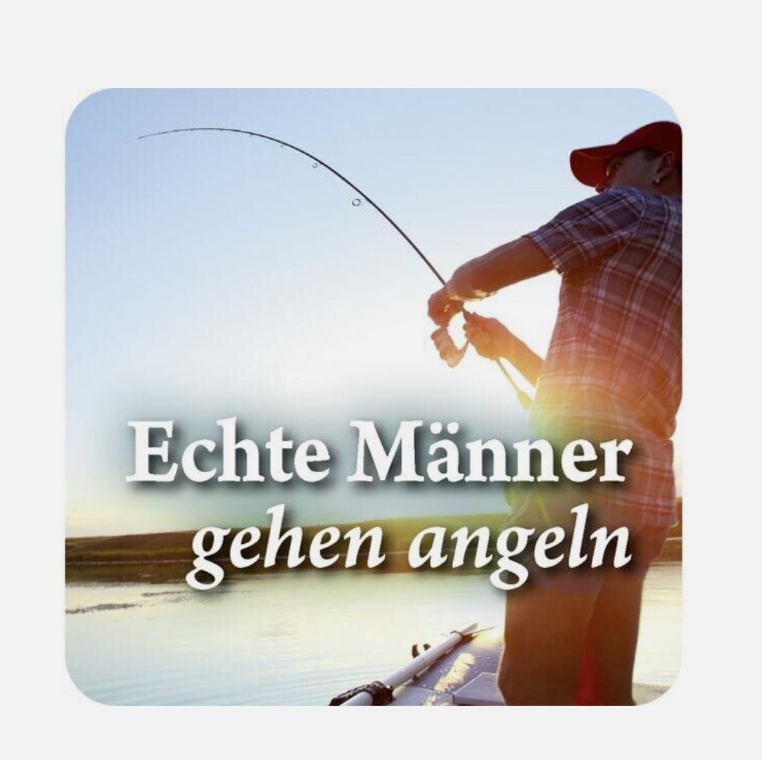 Metalluntersetzer "Echte Männer gehen angeln"