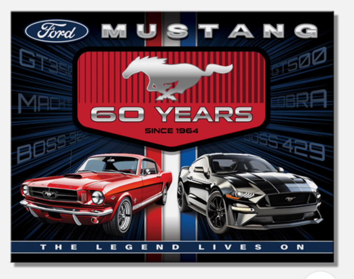 Blechschild "Mustang 60 Years"