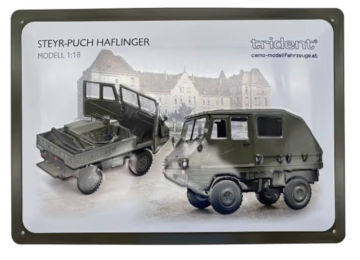 Blechschild "STEYR-PUCH Haflinger 1"