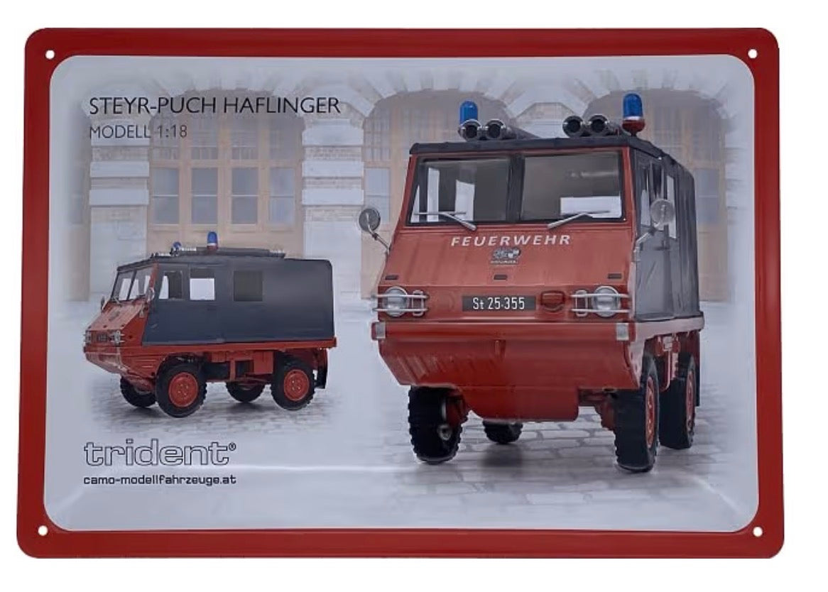 Blechschild "STEYR-PUCH Haflinger 2"