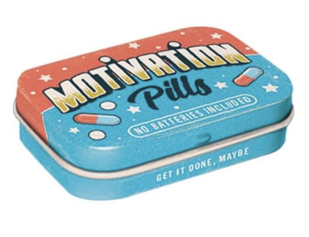 Blechdose "Motivation Pills" gefüllt mit Pfefferminzdragees