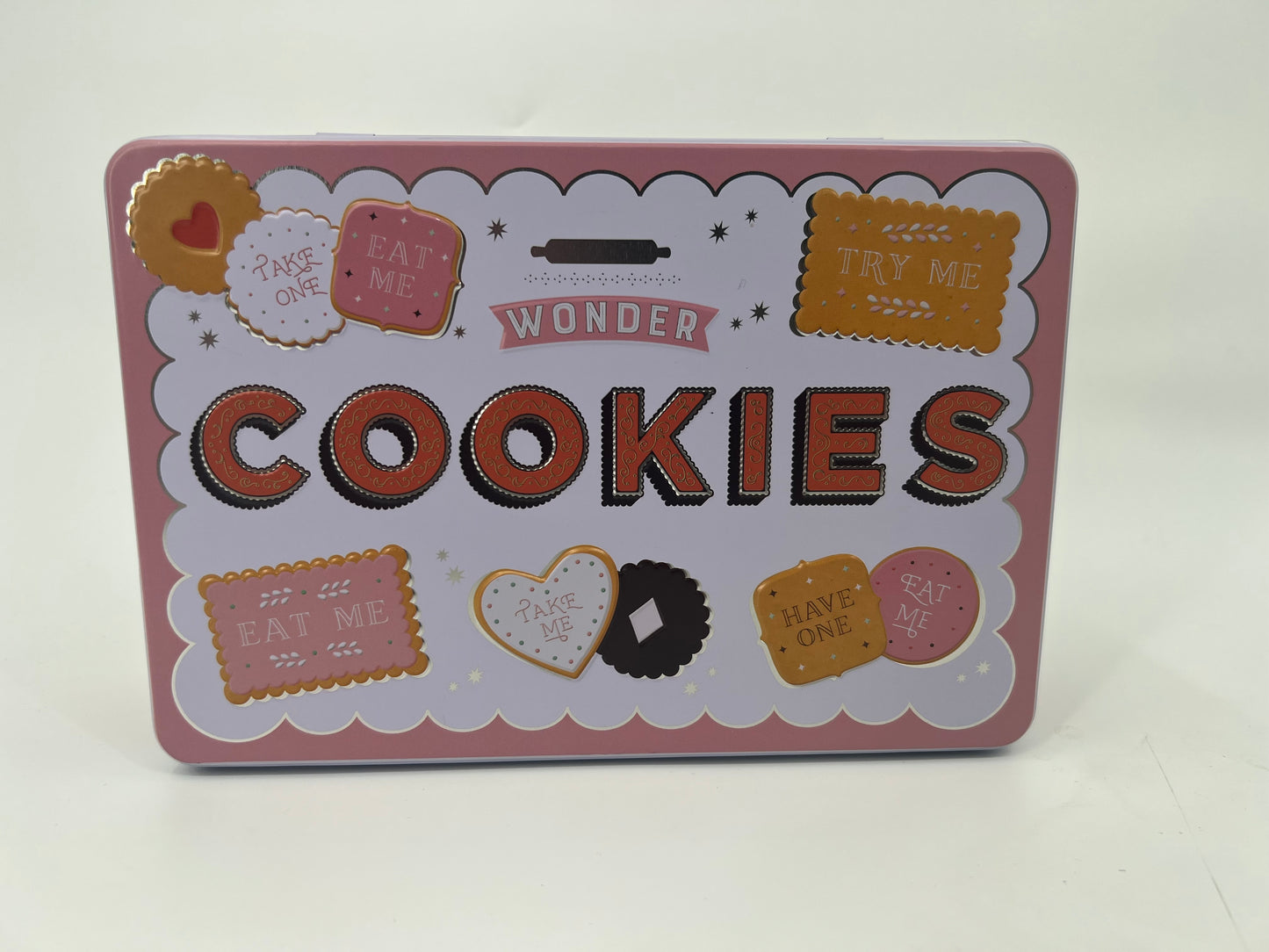 Vorratsdose flach "Cookies" mit Motivprägung