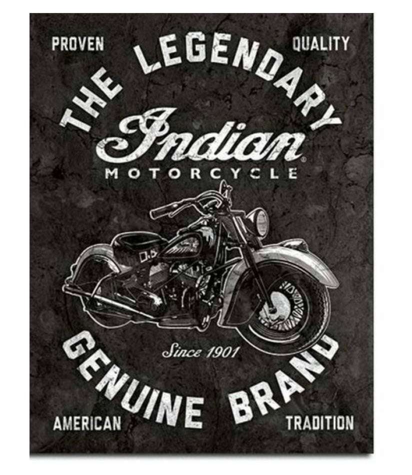 Blechschild "The Legendary Indian"