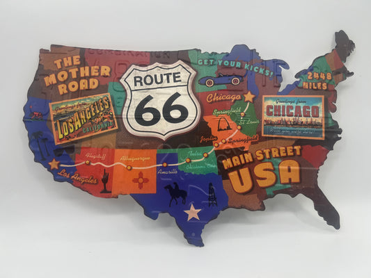 Blechschild "The Mother Road Route 66"