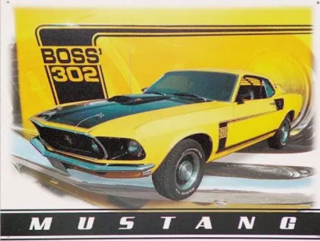 Blechschild "Mustang Boss 302"