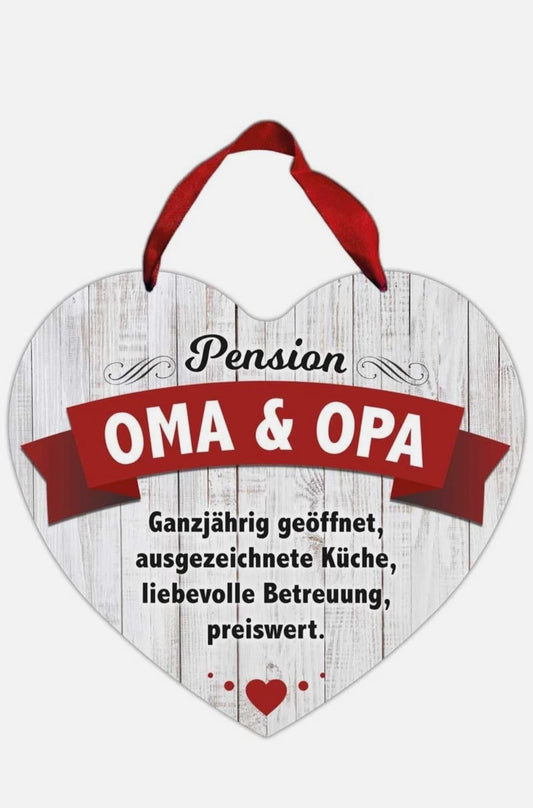 Blechschild "Pension Oma & Opa"