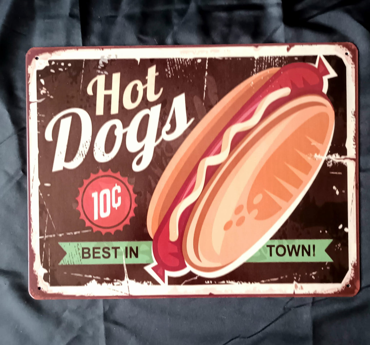 Blechschild "Hot Dog 10c"