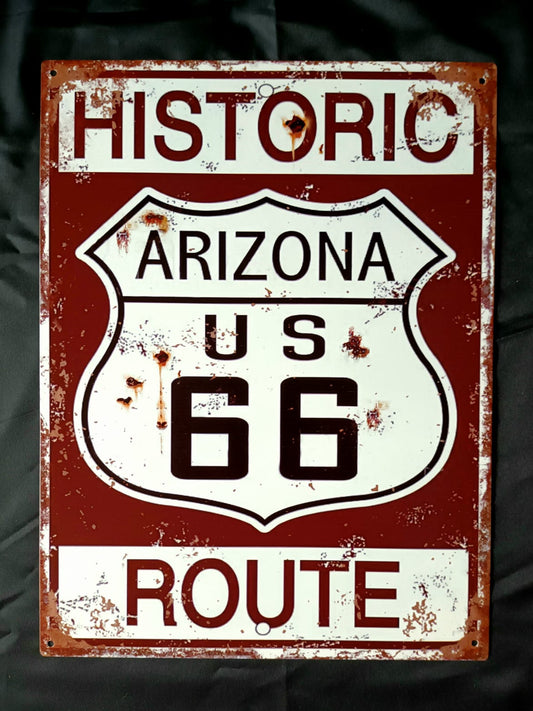 Blechschild " Historic Arizona US 66"