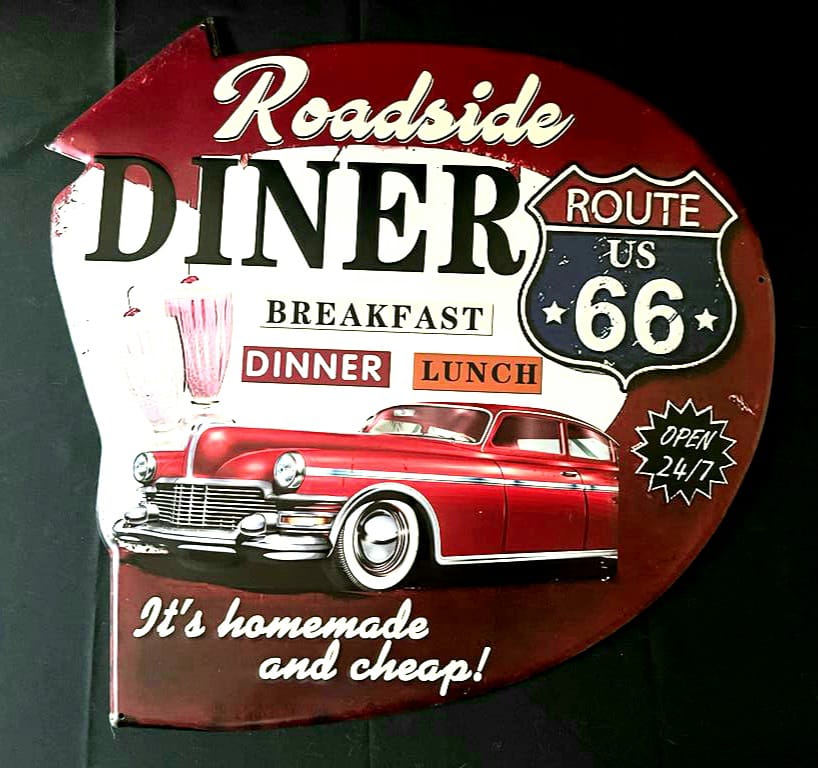 Blechschild "Roadside Diner"
