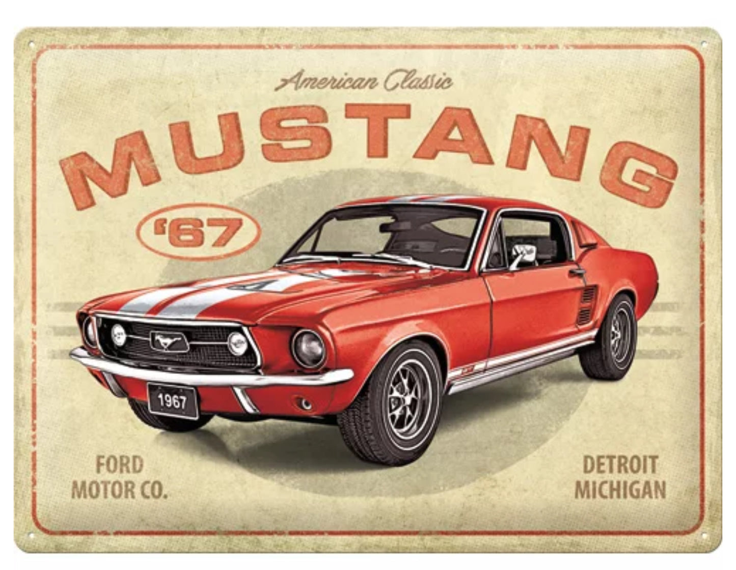 Blechschild "67 Mustang"
