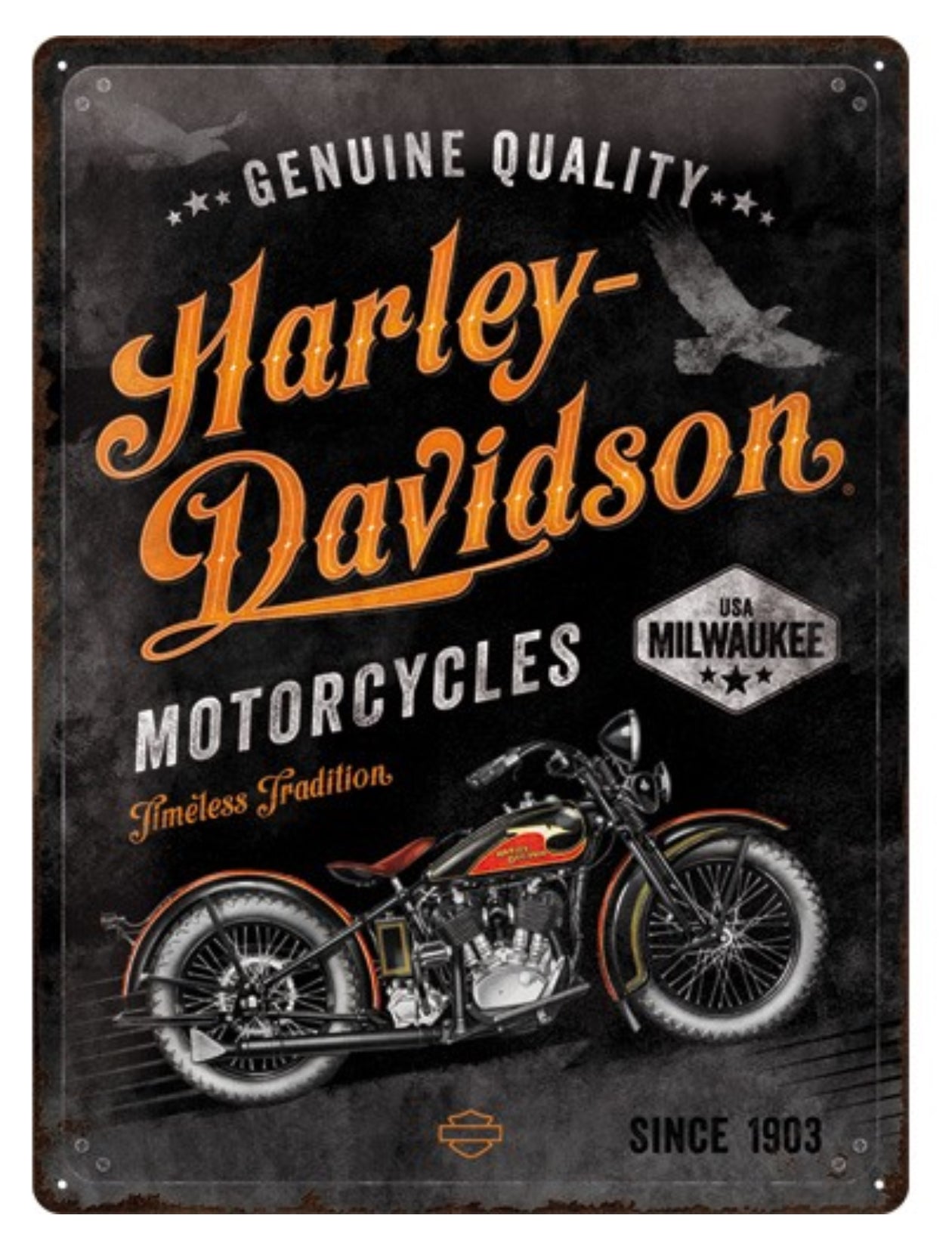 Blechschild "Genuine Quality Harley Davidson"