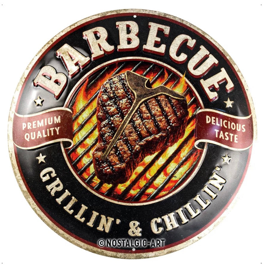 Blechschild "BARBECUE"