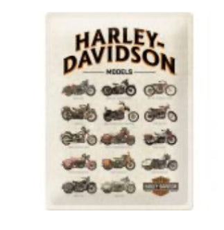Blechschild "Harley Davidson Models"