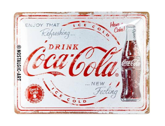 Blechschild "Drink Coca Cola - new Feeling"