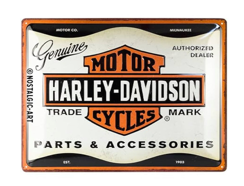 Blechschild "Genuine Harley Davidson Parts & Accessories"