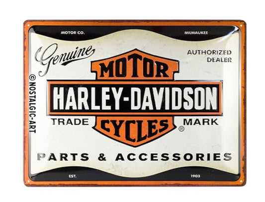 Blechschild "Genuine Harley Davidson Parts & Accessories"
