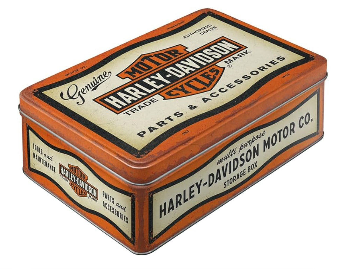 Vorratsdose flach "Genuine Harley Davidson Parts & Accessories"