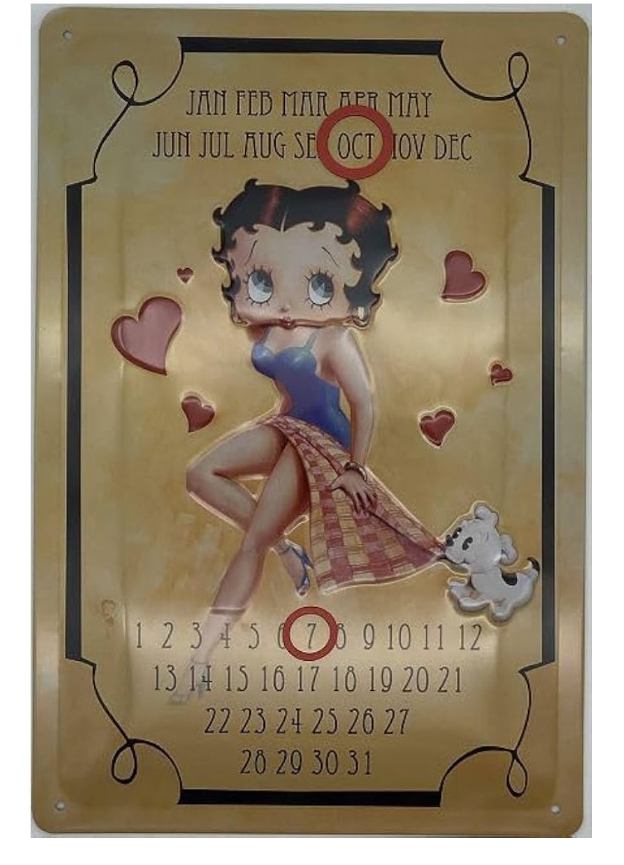 Blechschild "Betty Boop Kalender"