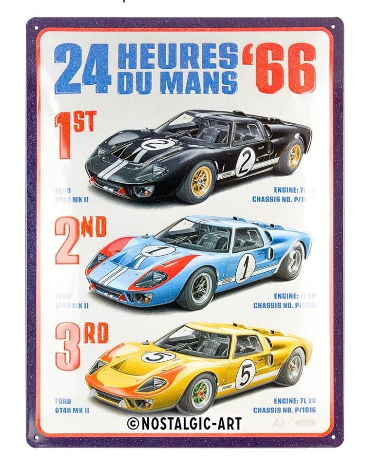 Blechschild "24h Le Mans 66"