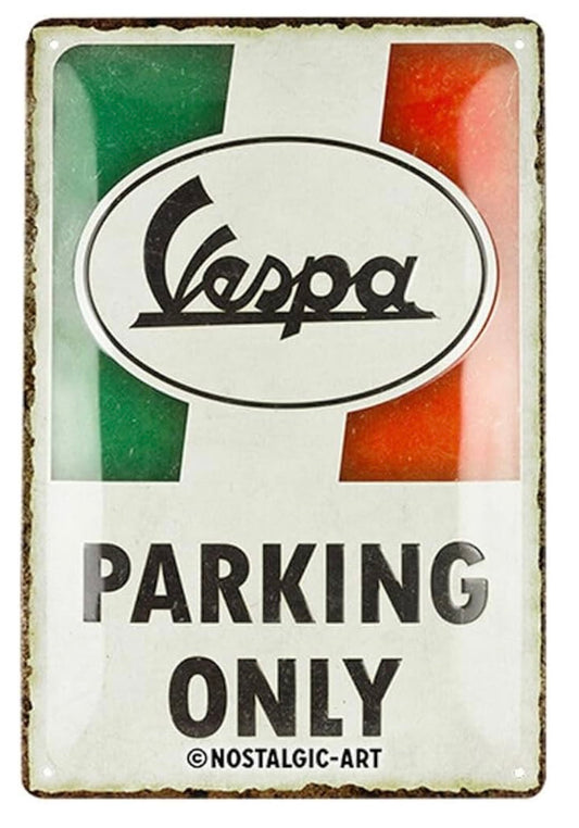 Blechschild "Vespa Parking Only"