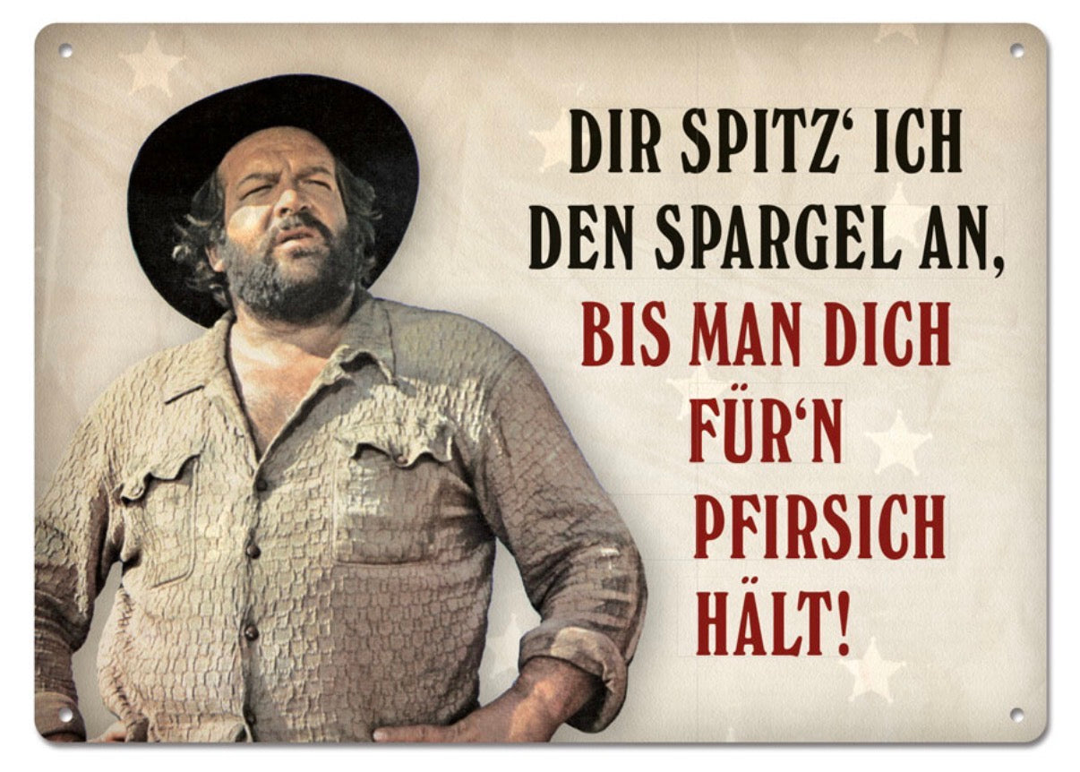 Blechpostkarte "Dir spitz ich den Spargel an, ..."