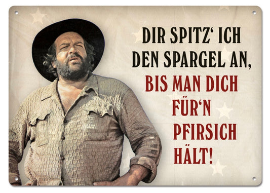 Blechpostkarte "Dir spitz ich den Spargel an, ..."