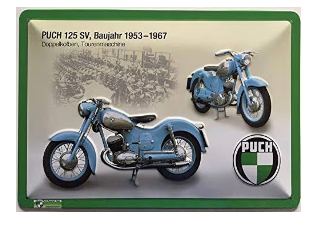 Blechschild "Puch 125 SV"