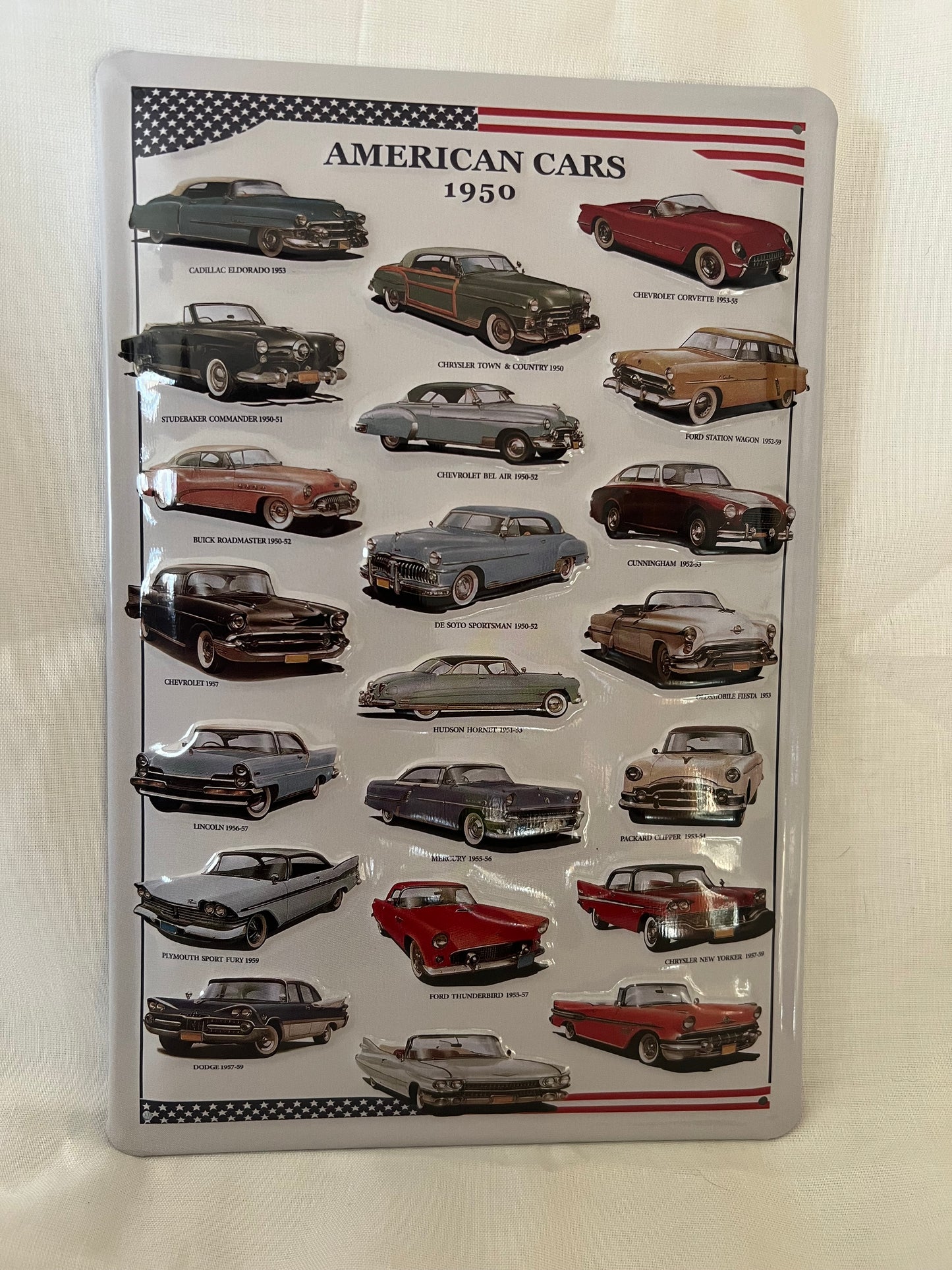 Blechschild "American Cars 1950"