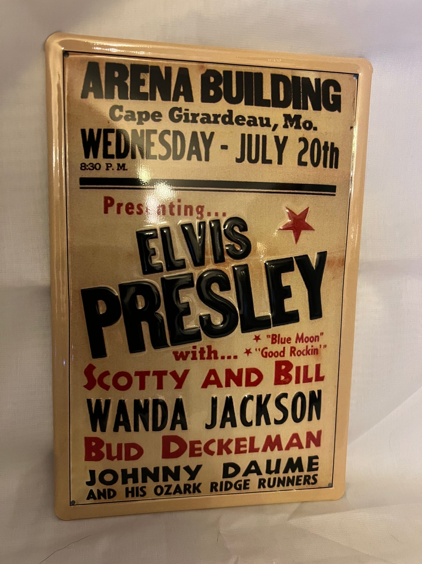 Blechschild "Elvis Presley In Concert"