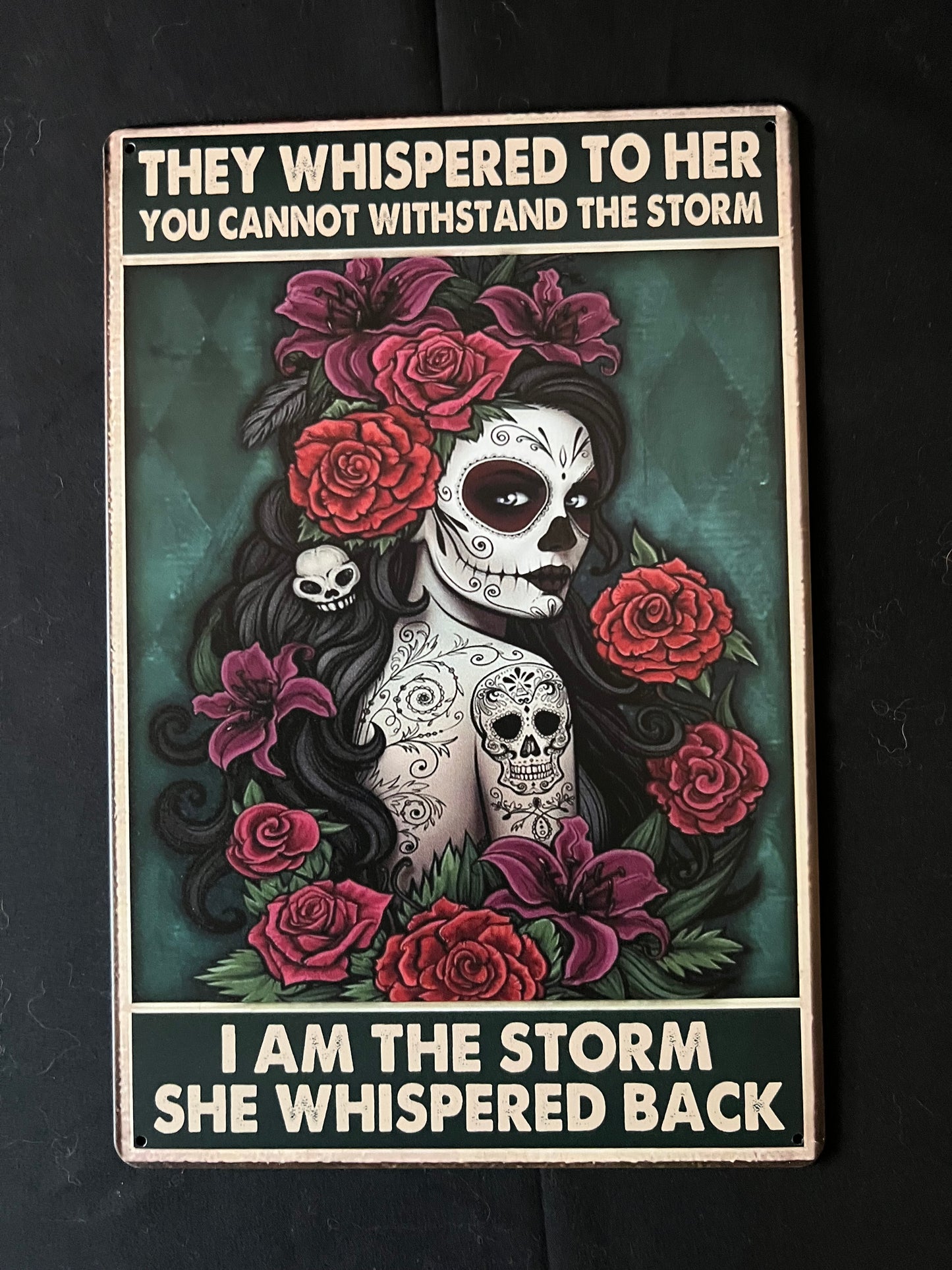 Blechschild " THEY WHISPERED TO HER"