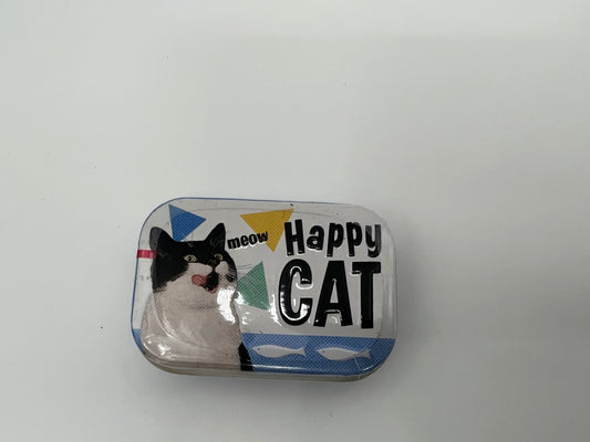 Blechdose "Happy Cat" gefüllt mit Pfefferminzdragees