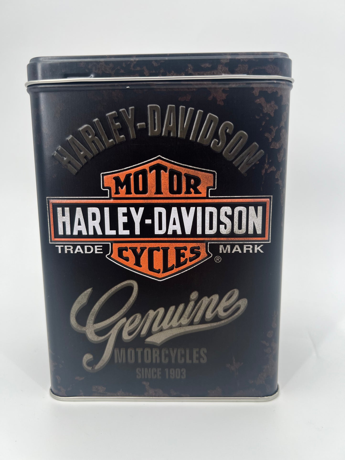 Vorratsdose "Harley Davidson Genuine" mit Motivprägung