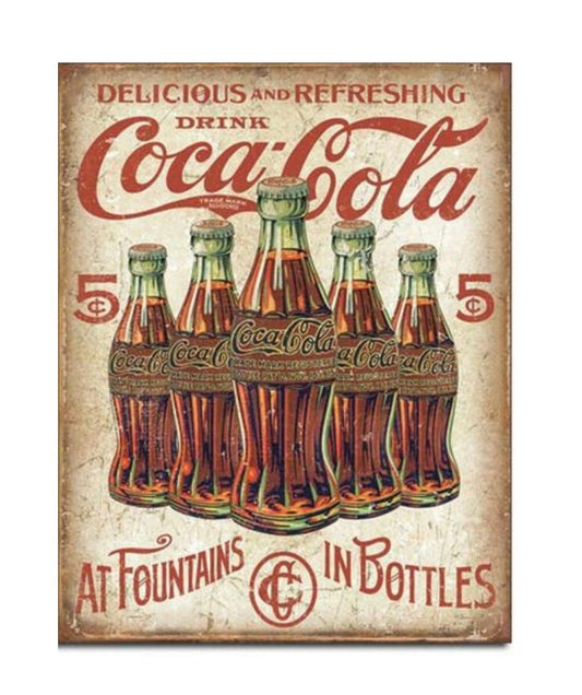 Blechschild "Coca Cola at Fountains"