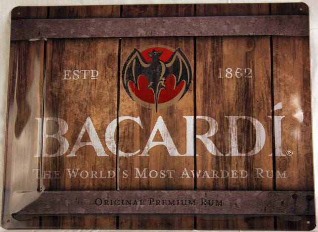 Blechschild "Bacardi Wood Barrel"