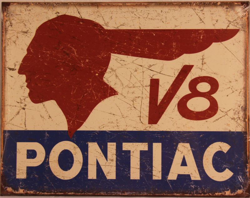 Blechschild "PONTIAC V8"