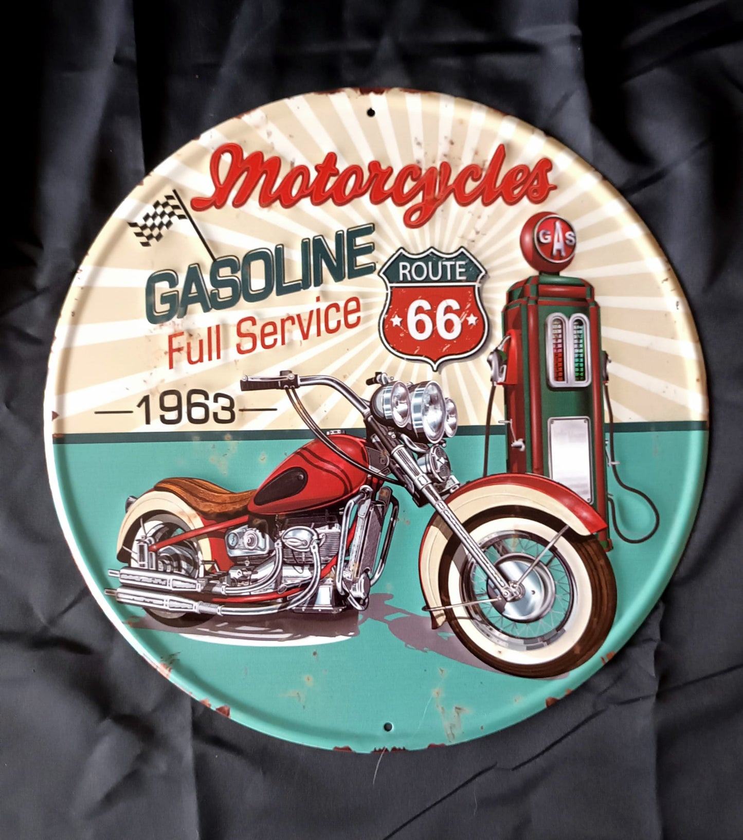 Blechschild "Motorcycles Gasoline"